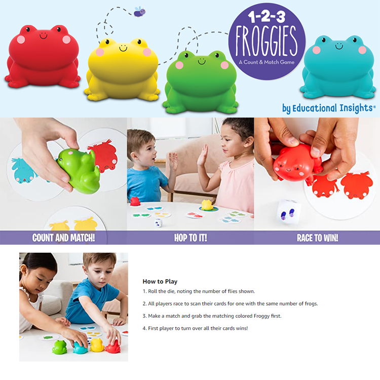 1,2,3 Froggies - Counting & Color Matching Game